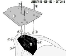ATTACCO POST. SPECIFICO PER BAULETTO MONOLOCK, PIAGGIO - GIVI