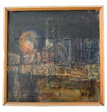 Vintage Abstract Oil on Board