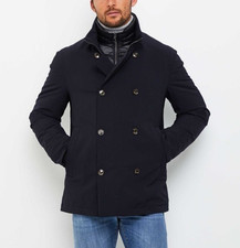 MONTECORE Peacoat doppiopetto imbottitura in piuma DARK  BLU.  Full/Winter 2025