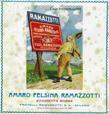 1929 * Pubblicità Originale "Amaro Felsina Ramazzotti - Paesaggio Montano" in Pa
