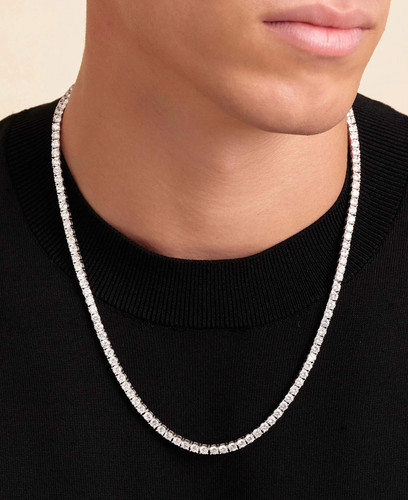 Collana tennis bianca - collana,