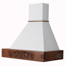 Cappa FRUTTA L 90 cucina rustica in legno noce scuro bianco motore CL90-NSBHC52