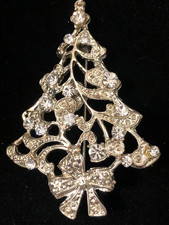 CHRISTOPHER RADKO, BELLA SPILLA ARGENTATA A FORMA DI ALBERO DI NATALE,