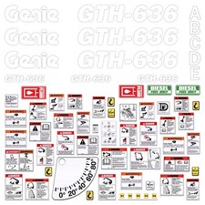 Kit decalcomanie adatto per carrello elevatore telescopico GENIE GTH-636 adesivi di sicurezza 7 anni vinile USA
