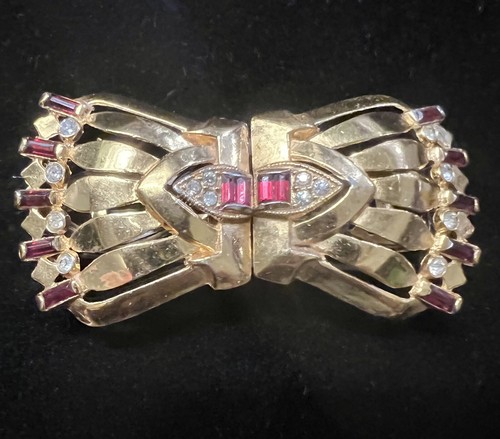Spilla clip pelliccia strass