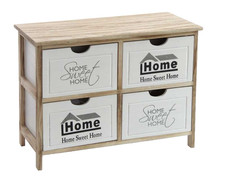 Cassettiera legno bassa mobile - cassettiera,