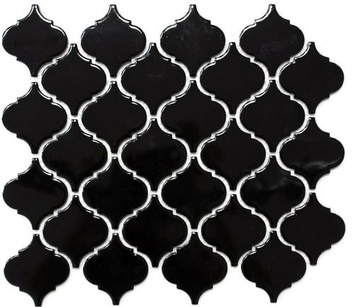 Tappetino mosaico nero lucido