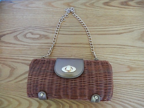 Borsa rigida vintage vimini - vintage,