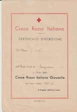 diploma croce rossa scuole 1950
