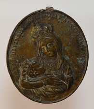 Medaglia religiosa Napoli Incoronazione  Santa Maria di Caravaggio Piazza Dante 