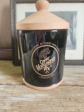 Caffè Vergnano Vaso Contenitore Barattolo Collezione In Cotto Smalto Nero 