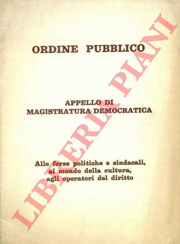 Ordine pubblico appello di - ordine,