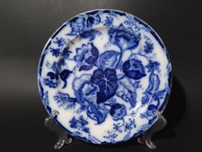 ANTICO PIATTO PIANO NINFEE CERAMICA RICHARD MILANO FINE 800 FLOW BLUE