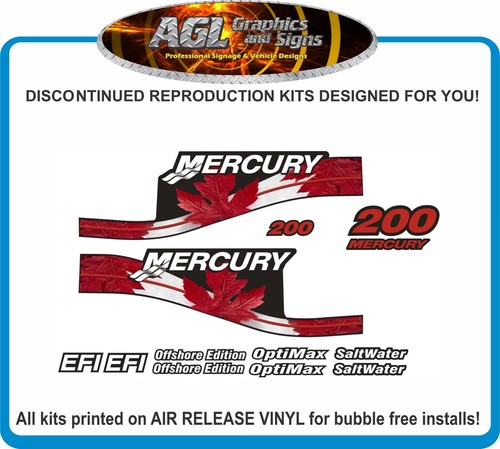 Mercury 200 canadian decal kit - mercury,