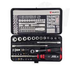 Wurth Set Presa 1/4 Pollice Assortimento di 33 Pezzi Qualità Zebra Cromata