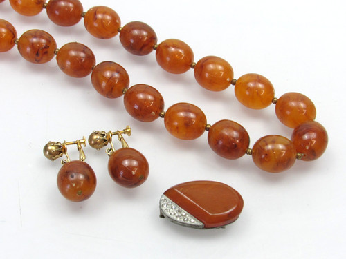 Collana vintage finta - vintage, ambra