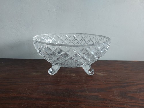 Retro legged cut glass bowl - retro,