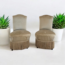 ANTICA Old POLTRONA Coppia Poltroncine da Camera LEGNO Rivestito Luigi Filippo