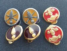 Lotto 3 coppie insegne vintage da colletto Esercito Francese originali mai usate