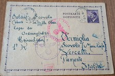Cartolina viaggiata Lager Germania Vercelli Uberto Scovolo 1943 prigionieri WWII