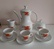 Porcellana Rehau Bavaria Set Caffè Design Anni 70 Vintage