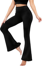 Pantaloni Yoga Donna Con Vita Alta Leggins a Zampa Pantaloni Ginnastica Eleganti