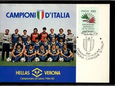 Cartolina calcio formazione scudetto squadra Hellas Verona 1984-85