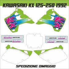 Kit Adesivi KAWASAKI KX  125-250 1992 in kristal KIT COMPLETO DI PORTANUMERI