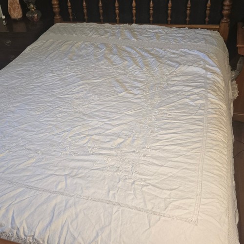 Copriletto bianco sporco lino