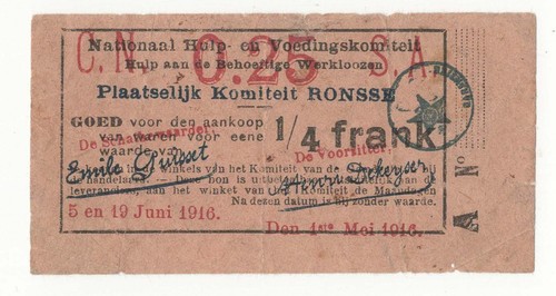 Belgio franco 1916 - 1/4,