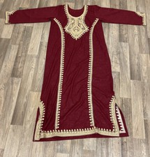 Galabeya Abaya rosso marrone