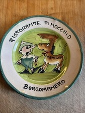 piatto buon ricordo ristorante Pinocchio Borgomanero Tapulon 5F 1971/72