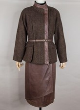 Completo lana e pelle  giacca