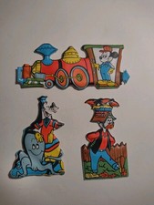 Lotto 3 Figurine plasteco formaggino MIO serie Trenino Topolino  Pippo Archimede