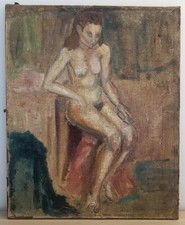 Antico Quadro Dipinto Olio Su Tela Post Impressionismo Espressionismo