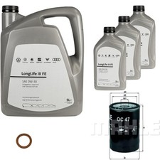 Mahle Filtro Olio 8 L VW motore 0W-30 Longlife III Fe per Audi Quattro 2.1 Turbo