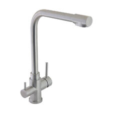 miscelatore cucina tre vie in acciaio inox satinato