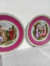 Royal Vienna Piatti Coppia Porcellana Ceramica Antiquariato Arte Antichità Angel