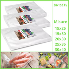 50 100 Buste sacchetti per sottovuoto alimenti sotto vuoto alimentari goffrate b