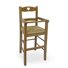 Seggiolone in legno color noce