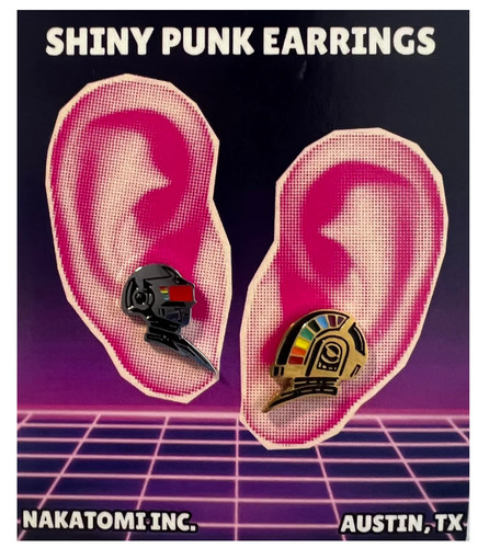 Daft punk earrings shiny - earrings,