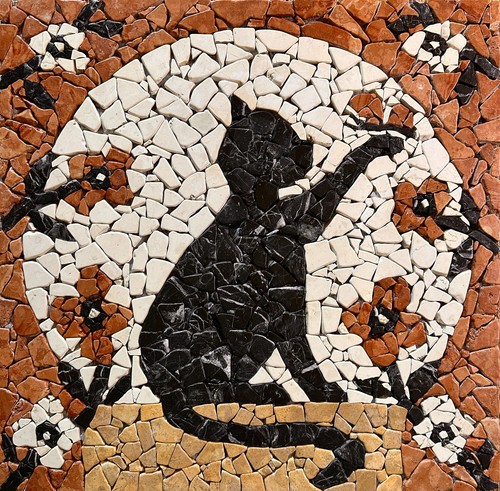 Gatto con farfalla rosone - gatto,