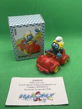 PUFFI PUFFO SMURF SMURFS SUPER PUFFO SU MACCHINA ROSSA CAR DRIVER 40210 IN BOX