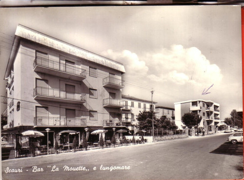 Cartolina scauri viaggiata - scauri, b/n