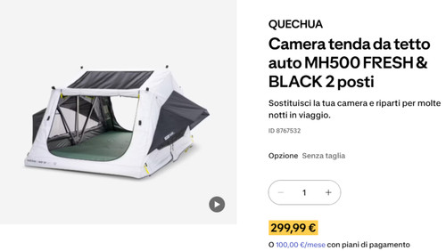 Camera tenda tetto - camera, auto