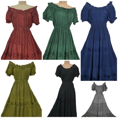 Maxi abito bohemien ricamato