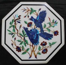 Tavolo 15" lato marmo bianco