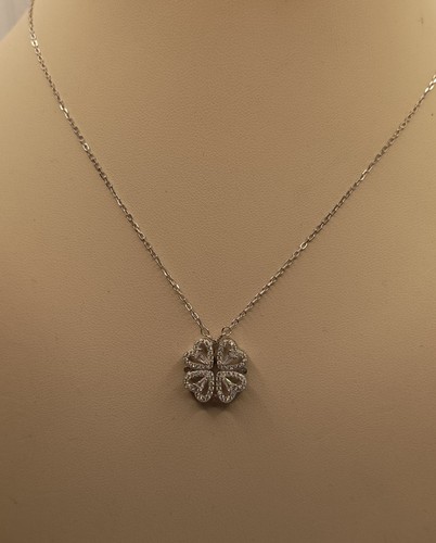 Collana quadrifoglio cuori - collana,