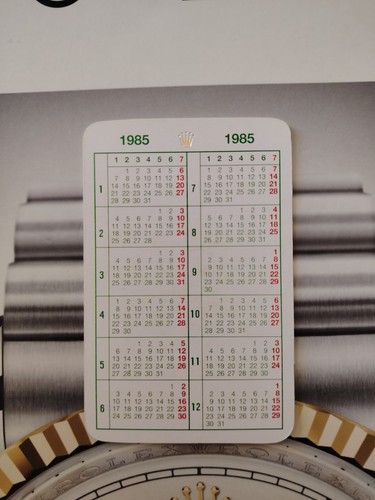 Calendario rolex 1985 - calendario,