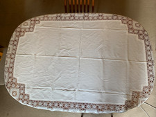 Vintage White Linen Tablecloth